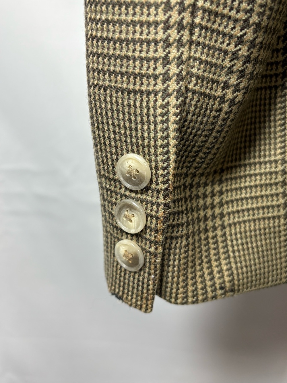 Vintage Linda Allard Ellen Tracy Wool Glen Plaid Blazer 90s Size 12 - Picture 8 of 13